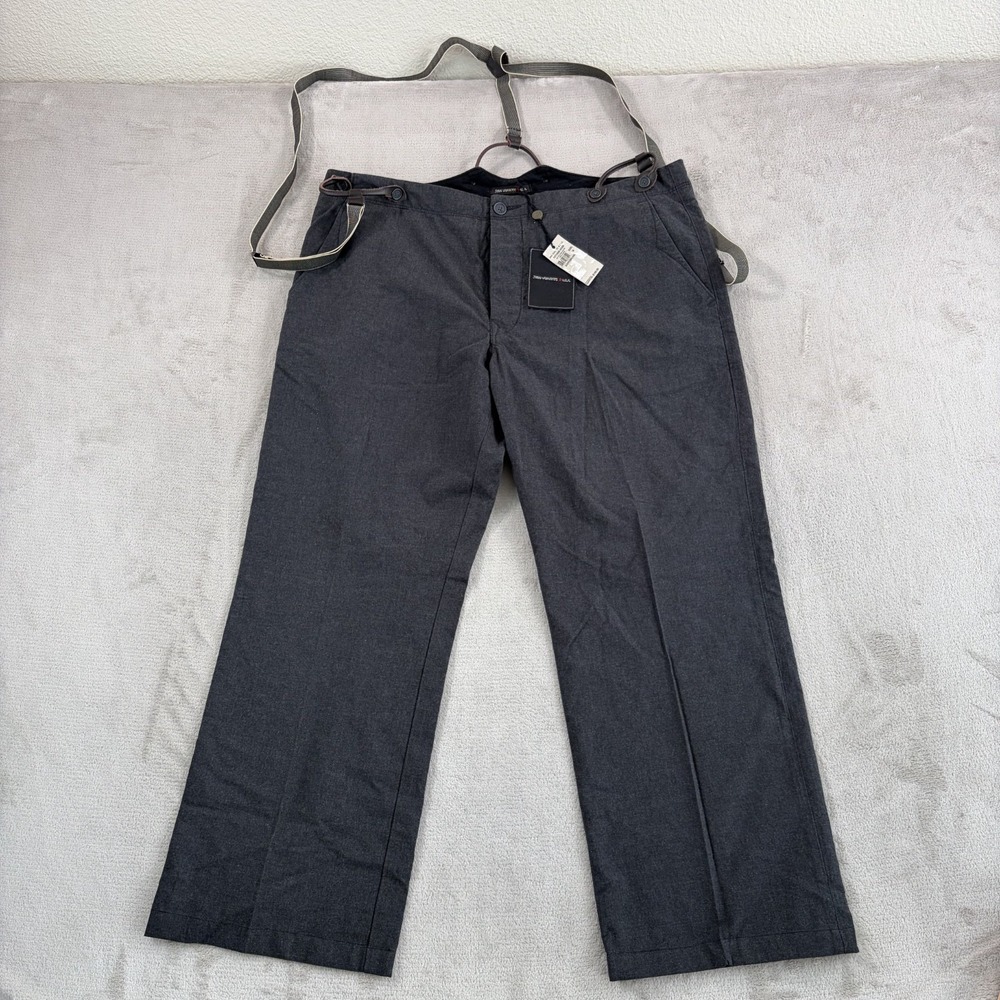 John Varvatos USA Suspender Pants‎ in Charcoal Heather Men 38x28 Wide Leg NWT